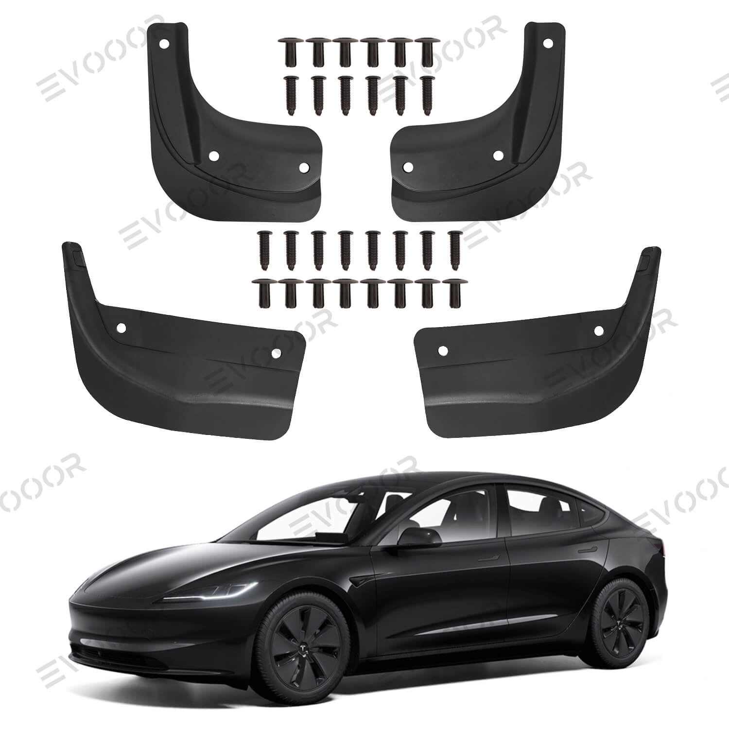 Tesla Model 3 Model Y Mud Flaps Front And Rear Kit By EV Parts Bay