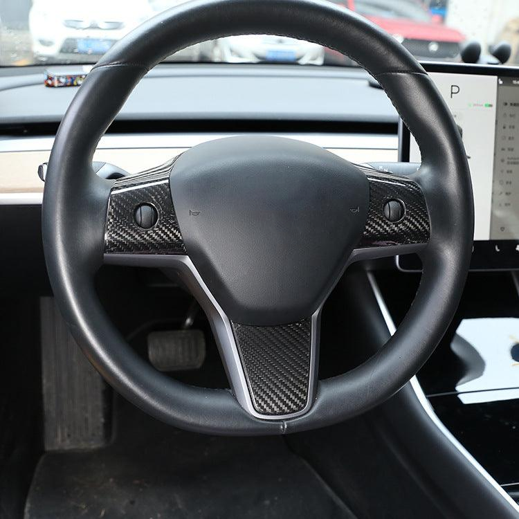 Model 3/Y [Echte Kohlefaser] Lenkradabdeckung für Tesla (2017–202).