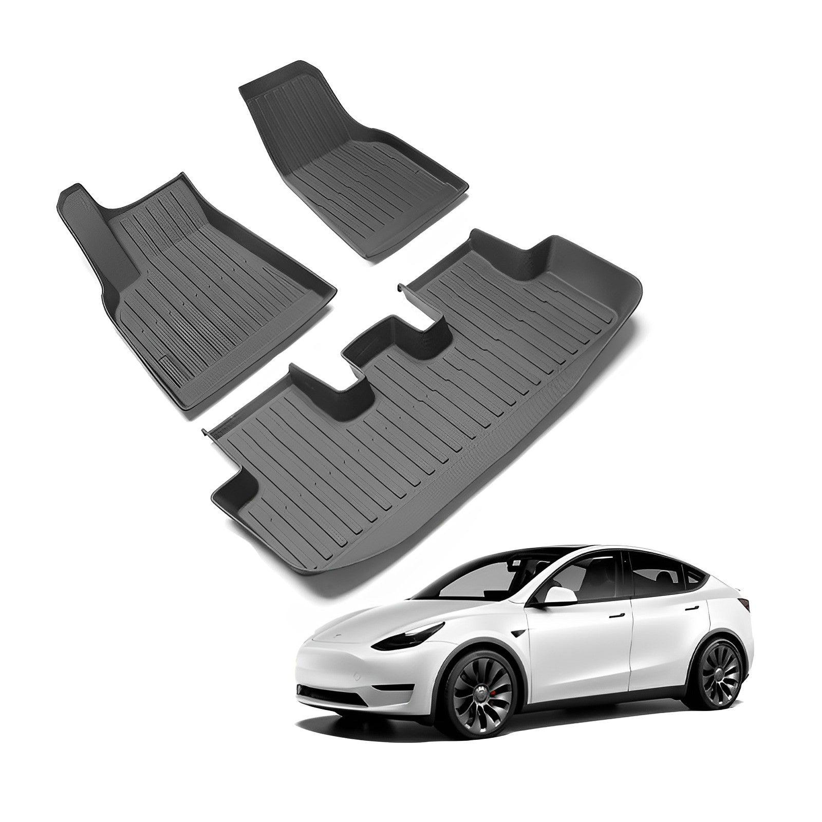 Tesla Model Y Allwetter-Fußmatten, komplettes Set, Kofferraummatte