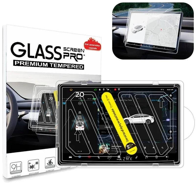 2024 Model 3 Highland Dashboard Screen & Second Row Seat Screen Protector  Tempered Film Fully Covers For Tesla